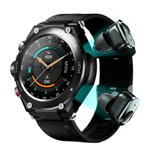 Jam tangan pintar pelacak Kebugaran Pria Wanita, jam tangan pintar pelacak kebugaran TWS earbud headset T92