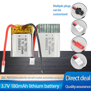 공장 리튬 폴리머 리튬 이온 180mAh lipo 세포 장난감 모형 비행기 비행기 3.7v <span class=keywords><strong>rc</strong></span> 헬리콥터 배터리 - Product Image 2