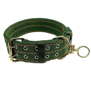 HanYang Custom Cow Collar Nylon Collar Four-Layer Thickened Neck Wrap 2-Rows Metal Buckle Chain for Cow Horse Goat Dog Camel