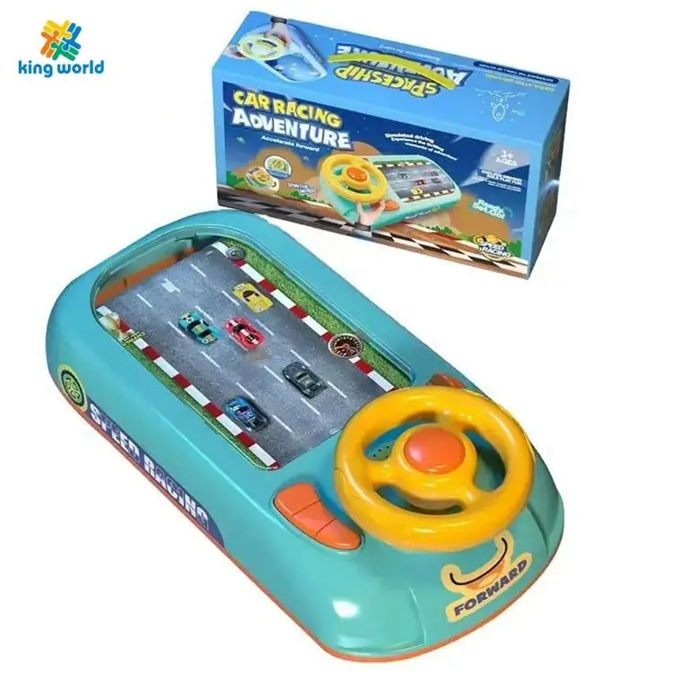 KingWorld B/O educativo interactivo simular Mesa coche carreras aventura juego niños volante juguete para niños