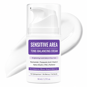 Crème Corporelle Éclaircissante Bio à Marque Blanche pour Zones Sensibles, Hydratante, Anti-Taches Brunes, à la Niacinamide, à l'Acide Tranexamique et à l'Arbutine - Product Image 1