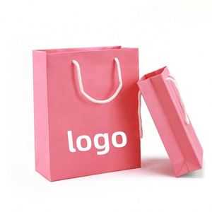 Sacs de shopping en papier kraft recyclable de luxe personnalisés avec poignée en corde de coton et logo pour vêtements, couleurs blanc/noir - Product Image 2
