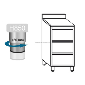 Mueble de Cocina de Acero Inoxidable de Grado Alimenticio con 3 Cajones, Armario Comercial Bajo Encimera para Restaurante, Cantina, Catering - Product Image 5