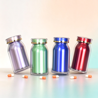 Bouteille acrylique ultrasonique haut de gamme de qualité alimentaire pour 60 capsules de pilules, avec conteneur intérieur et emballage anti-lumière