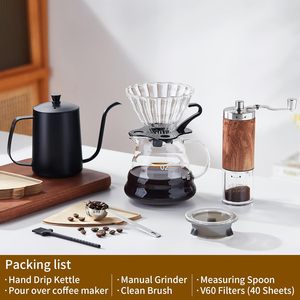 <b>Coffee</b> Grinder Set Pour Over <b>Coffee</b> Hand-brewed Pot Pot, <b>Filter</b> Drain Drip <b>Coffee</b> Set for Gifts - Product Image 3