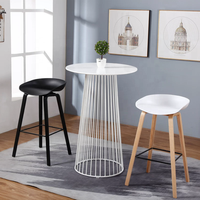 Table de négociation et de réception 4 places, design minimaliste moderne, avec pieds en métal, plateau en bois durable, finition dorée, style bar léger