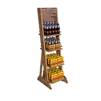 Étagère de présentation mobile en métal sur mesure à 5 niveaux, avec revêtement en poudre, pour boissons et en-cas, destinée aux supermarchés