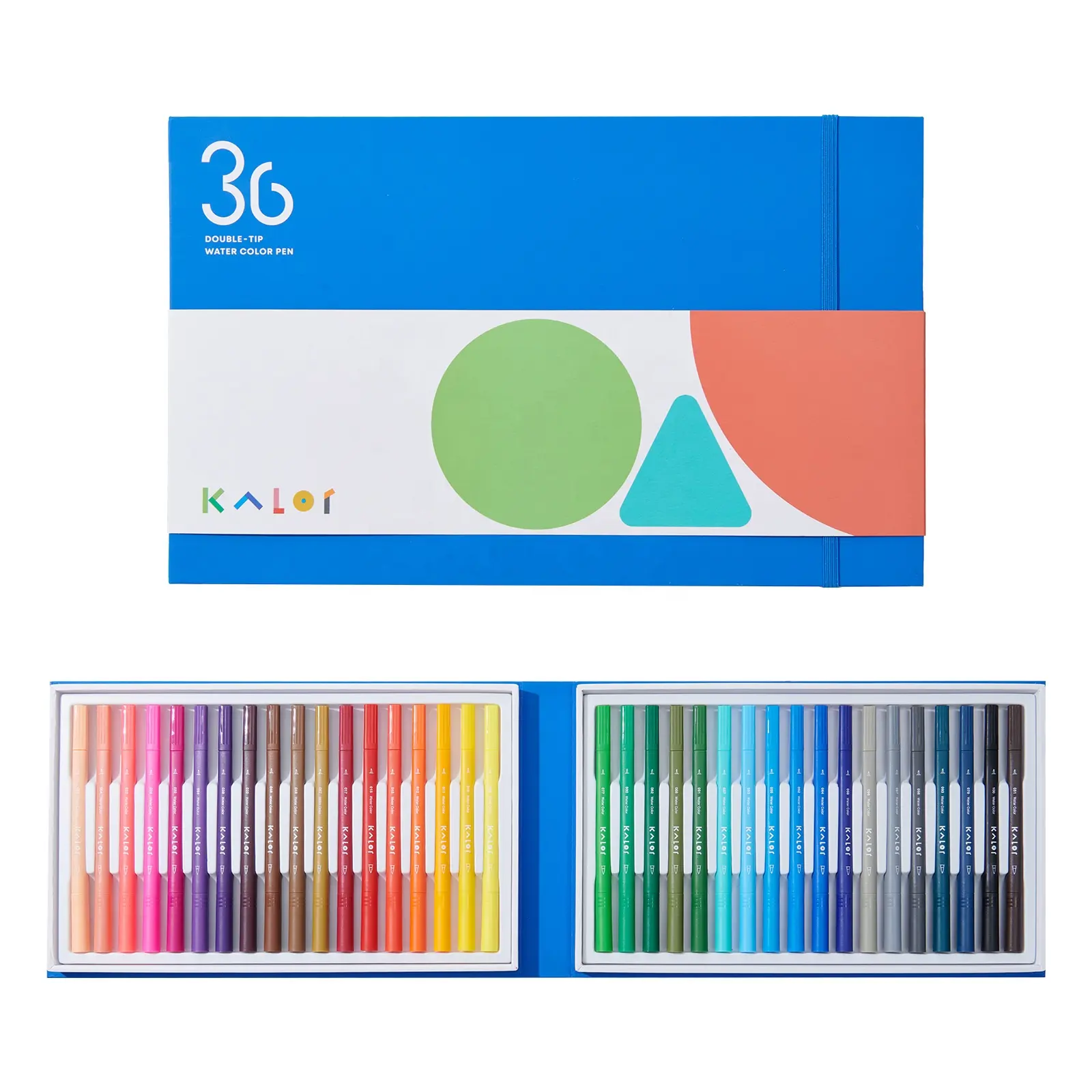 KACO KALOR-bolígrafos de doble punta para pintura, rotuladores artísticos de doble punta de 36 colores, tinta a base de agua lavable, juego de pinceles de acuarela, regalo