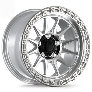 Rines Todoterreno DW de Aleación de Aluminio Forjado con Borde Plateado Pulido de 18, 19, 20, <span class=keywords><strong>22</strong></span> y 24 Pulgadas para Jeep Wrangler - Product Image 1