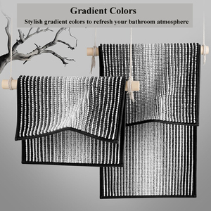 พรมเช็ดเท้าขนนุ่มหรูหรา ผลิตจากโพลีเอสเตอร์เชนิลล์ ป้องกันการลื่น ซึมซับน้ำได้ดีเยี่ยม ซักเครื่องได้ เหมาะสำหรับห้องน้ำ - Product Image 4