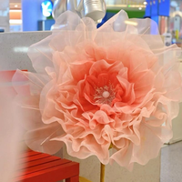 Nouvel Arrivage L222 – Fleurs de pivoine géantes artificielles modernes en organza pour décoration de mariage, hôtel, suspension au plafond et vitrine