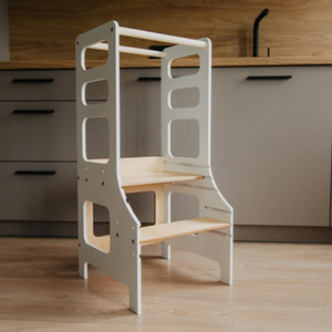 Cama de madera de estilo europeo moderno para niños, muebles Montessori, torre de cocina, taburete para cocina de granja - Product Image 6
