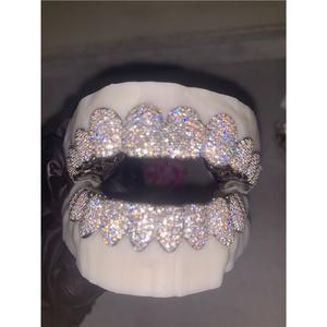 Iced Out Moissaniteダイヤモンドカスタム歯グリルズアップ8ダウン8歯グリルツシルバーアップ缶ダイヤモンドテスト男性ハイフォップジュエリー - Product Image 4