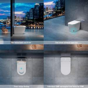 <span class=keywords><strong>WC</strong></span> intelligent en céramique au design moderne, bidet intégré, ouverture/fermeture automatique du couvercle, chasse automatique, capteur de pied, télécommande, chauffage - Product Image 5