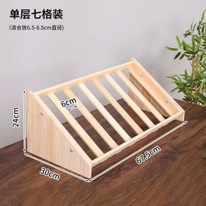 Solid Wood Storage Rack 76x30x24cm Single Layer 8 Grids For Canned Food Wine Display <b>Desktop</b> <b>Shelf</b> - Product Image 2