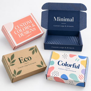Caja de cartón corrugado impresa a medida con impresión a todo color, logotipo, caja de envío reciclada para comercio electrónico, caja para embalaje de bodas. - Product Image 2