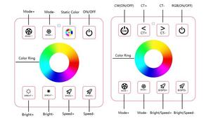 Rf Touch Panel Led điều khiển có thể điều chỉnh Trắng CCT treo tường điều khiển không dây cho LED CCT Strips tường LED Strip điều khiển ánh sáng - Product Image 6