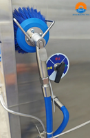 Station de lavage manuelle pour tabliers avec pistolet pulvérisateur et grille de drainage, équipement d'hygiène pour usine alimentaire et abattoir, certifié CE ISO