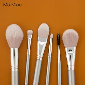 Professional wood handle 6 private label blush eye shadow powder cosmetic make up brushes set kit