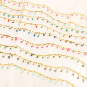 สร้อยข้อเท้าสแตนเลสเคลือบสีพร้อมพู่ห้อย ดีไซน์หยดน้ำมัน สำหรับทำเครื่องประดับ DIY แฟชั่นสำหรับทุกเพศ - Product Image 2