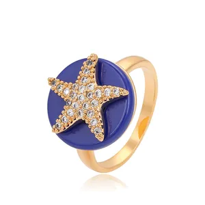 A00916038 xuping jewelry 18K gold color star purple pearl finger rings gift for girlfriends luxury fashion elegant ring