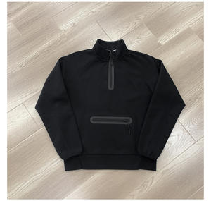 Jersey personalizado con cremallera capa de aire de punto <span class=keywords><strong>sudadera</strong></span> de algodón hombres Casual Quarter Zip hombres sudaderas con capucha - Product Image 4