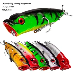 Yeni tasarım sert plastik balıkçılık yem 7cm 10g Popper Lure Topwater tuzlu su balıkçılık Popper