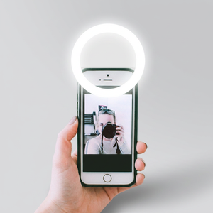 Portable Rechargeable 3 Color LED Foldable Magnet Mini Pocket Cosmetic Mirror with Clip for Phone <strong>Beauty</strong> Photography Fill Light - Product Image 1