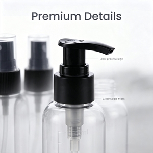 Meilleures ventes : Kit de voyage anti-fuite avec flacons de toilette en plastique rechargeables et pochette de rangement – Couleurs et tailles personnalisables, design tendance - Product Image 5