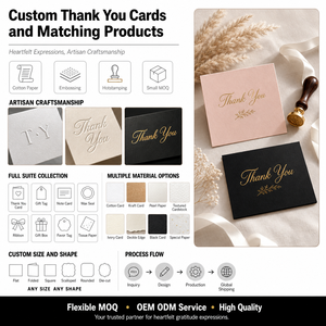Cartes de remerciement personnalisées de luxe avec dorure à chaud et enveloppes, imprimées sur <span class=keywords><strong>papier</strong></span> artistique, pour mariage, en gros, OEM - Product Image 5
