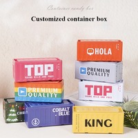 Boîte à bonbons en fer blanc en forme de mini-conteneur RTS 11,5*5*5cm, boîte stable pour bonbons et chocolats, décoration de bureau