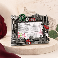Cadeau promotionnel en gros, souvenir touristique personnalisé en résine 3D, aimant de réfrigérateur avec cadre photo, Rome, Italie, Berlin, Allemagne
