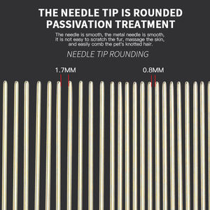 Fabbrica all'ingrosso Logo personalizzato dorato in acciaio inossidabile pettine per capelli in metallo cane pettine per pulci - Product Image 4