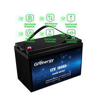 Batería Recargable LiFePO4 de 12V 100Ah 12.8V con BMS Inteligente, 6000 Ciclos, Certificación FCC, en Oferta