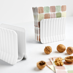 Garantie de qualité supérieure verticale Porte-serviettes classique élégant en plastique blanc mat 2 pièces pour table de restaurant - Product Image 3