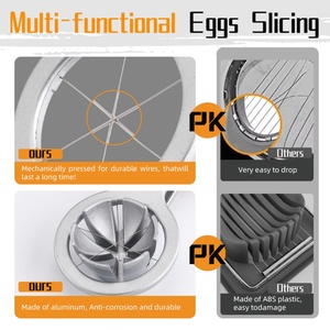 Coupe-œufs et batteur à œufs manuel portable Looen en métal, compatible lave-vaisselle, durable, pour œufs durs, usage domestique - Product Image 5