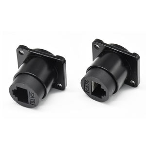 Conector Ethernet de red Cat6 de montaje en Panel con cubierta antipolvo Módulo tipo D Enchufe RJ45 Adaptador de interfaz de extensión de señal hembra - Product Image 1