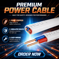 Câble plat OEM à âme en cuivre toronné, isolé en PVC, souple ou rigide, 1,5 mm² et 2,5 mm², avec conducteur neutre