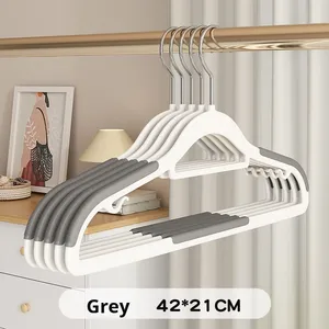 <span class=keywords><strong>Cintre</strong></span> en plastique épaissi antidérapant à double position, sans trace et sans épaules, pour vêtements secs et humides, idéal pour la maison et les dortoirs - Product Image 6