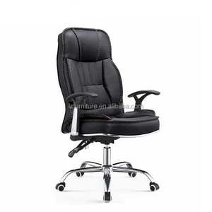 Chaise de bureau ergonomique de luxe en cuir, inclinable et à bascule, avec appui-tête, pour cadres, vente en gros - Product Image 2