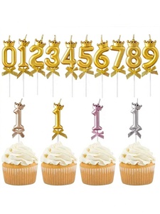 <span class=keywords><strong>Velas</strong></span> Huaming de Alta Calidad con Brillantina en Forma de Números para Pastel de Cumpleaños, Llama Dorada, Tono Pastel, Altas y Delgadas sin Humo - Product Image 5