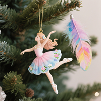 Décorations de Noël en polyrésine personnalisées en gros, figurines de danseuses de ballet artificielles
