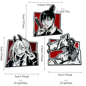 Broche de metal para cosplay de Reze Arc de la película Anime <span class=keywords><strong>Chainsaw</strong></span>, insignia de <span class=keywords><strong>Hayakawa</strong></span> <span class=keywords><strong>Aki</strong></span>, pin para disfraz, decoración para mochila - Product Image 2