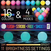 Jouets de piscine lumineux de 40 cm, ballons de plage LED pour enfants de 5 ans et plus, jeux de piscine en famille, jeux de groupe, journées à la plage et fêtes d'été