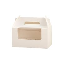 Boîte à cupcakes en papier kraft blanc écologique et recyclable avec poignée, 2/4/6 trous avec fenêtre, sans danger pour les aliments, pour l'emballage de mini-muffins de boulangerie