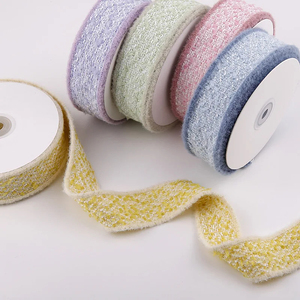 Cintas tejidas de caramelo con borde de felpa para sombreros de pelo con lazo Diy, Material de costura para ropa, caja de regalo, cinta de embalaje de flores - Product Image 4
