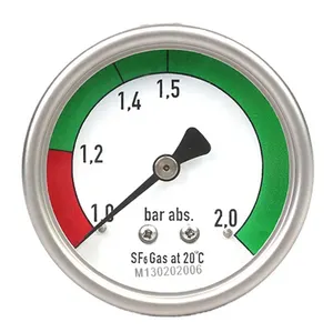 1 BAR TO 2 BAR 60 MM SF6 GAS NEDERSTDRUKT Edelstahl-Druckmessgerät