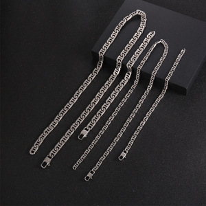 Geometric <b>Titanium</b> Steel Bracelet Unisex <b>Chain</b> Link Jewelry CE096 - Product Image 2