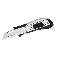 Couteau utilitaire de haute qualité en alliage d'aluminium robuste avec lame de 18 mm, double denture et ouvre-boîte