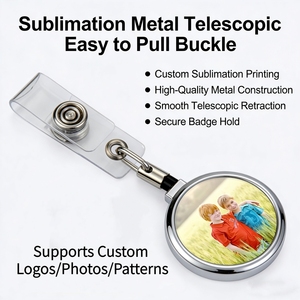 Boucle de bobine de Badge télescopique en métal vierge de Sublimation avec Clip arrière - Product Image 3